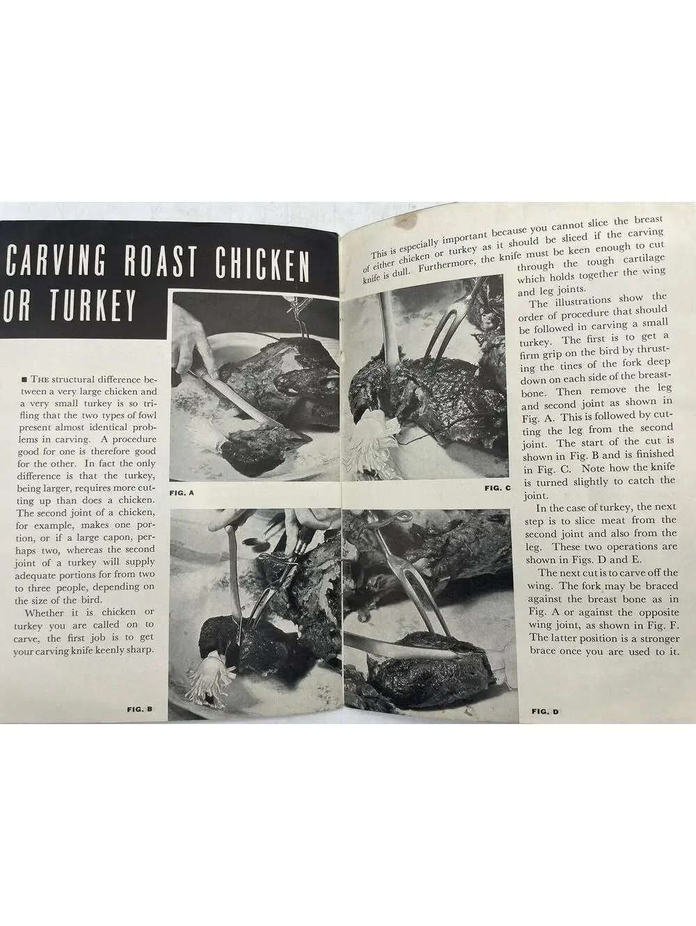 Vintage 1934 Table Carving Cookbook: Carborundum Company Pamphlet